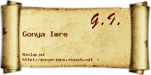 Gonya Imre névjegykártya